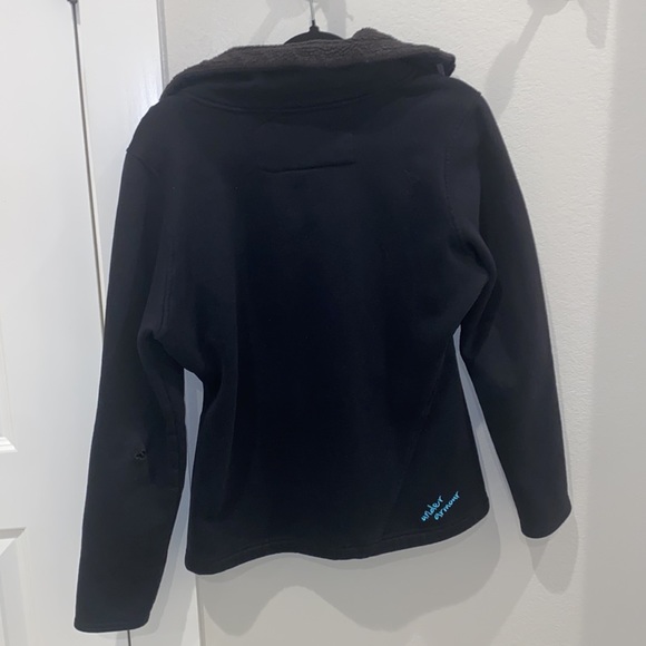 Used Black Under Armour Semi-Fitted Sherpa Zip-Down Coat Jacket Size S Small - Picture 10 of 13